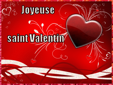 Gif animé joyeuse Saint Valentin coeur rouge